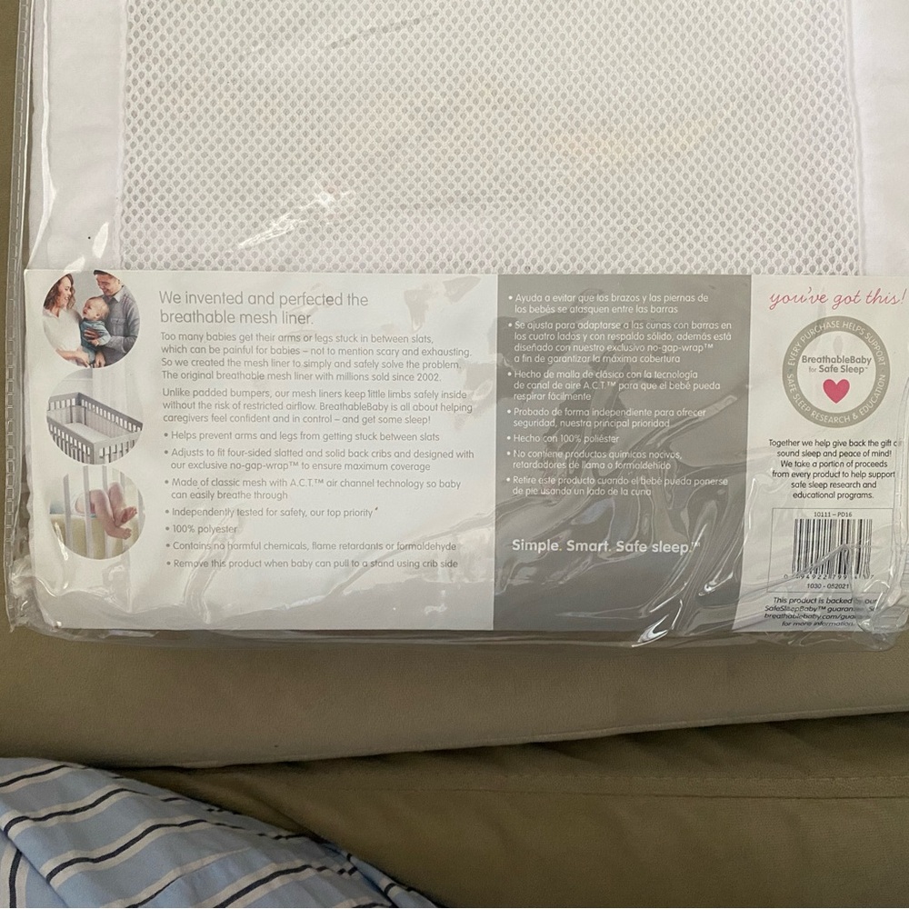 2 White Mesh Crib Liners - BreathableMesh - Picture 5 of 5